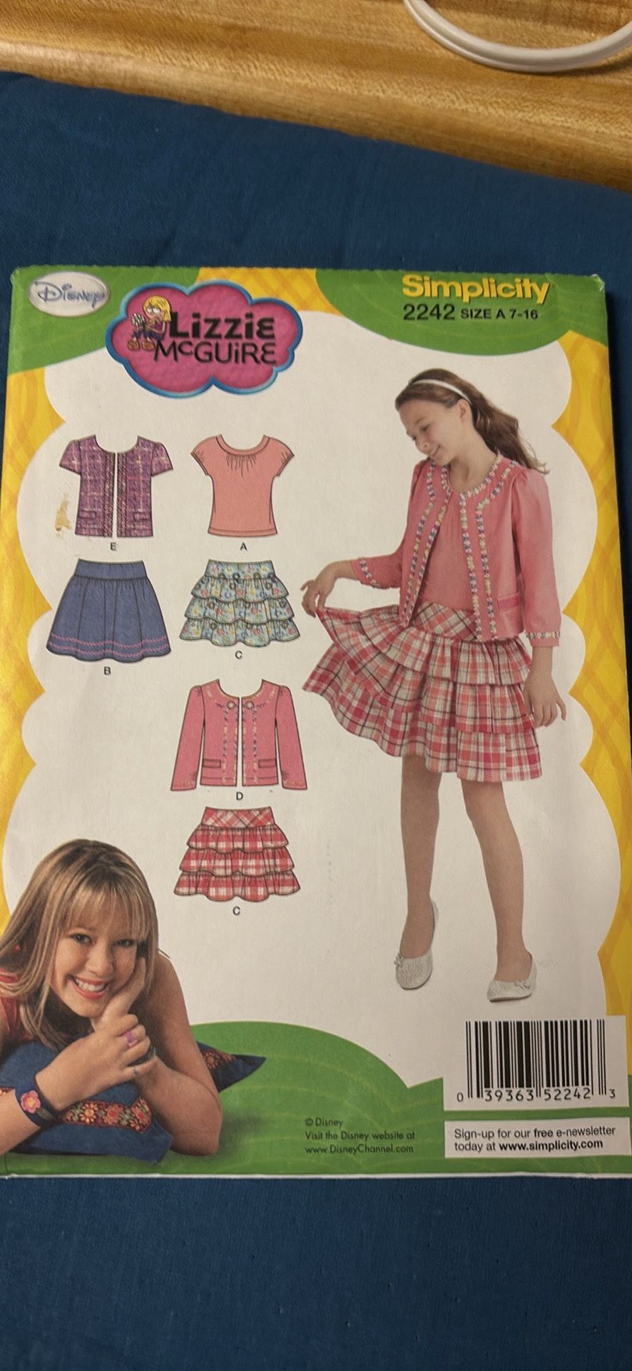 Simplicity Pattern Lizzie McGuire #2242 Skirt Top Jacket Knit Size A 7-16 Disney