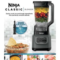Ninja Classic Blender, 1000 Watts, 3 Speeds, Smoothies, 72 Oz. Pitcher, Total Crushing Blades, Dark Gray 