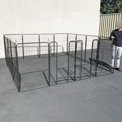 (NEW) $270 Large 10x10ft Heavy Duty 48” Tall, 16-Panels Dog Playpen Pet Exercise Fence Crate Kennel