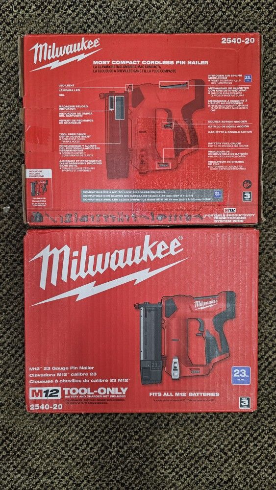 Milwaukee M12 12-Volt Lithium-Ion Cordless 23ga Pin Nailer (Tool-Only)