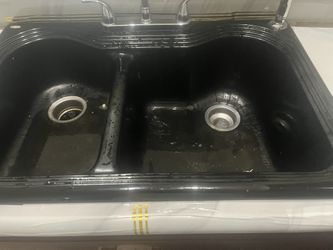 Big Black Sink For Kitchen With Faucet