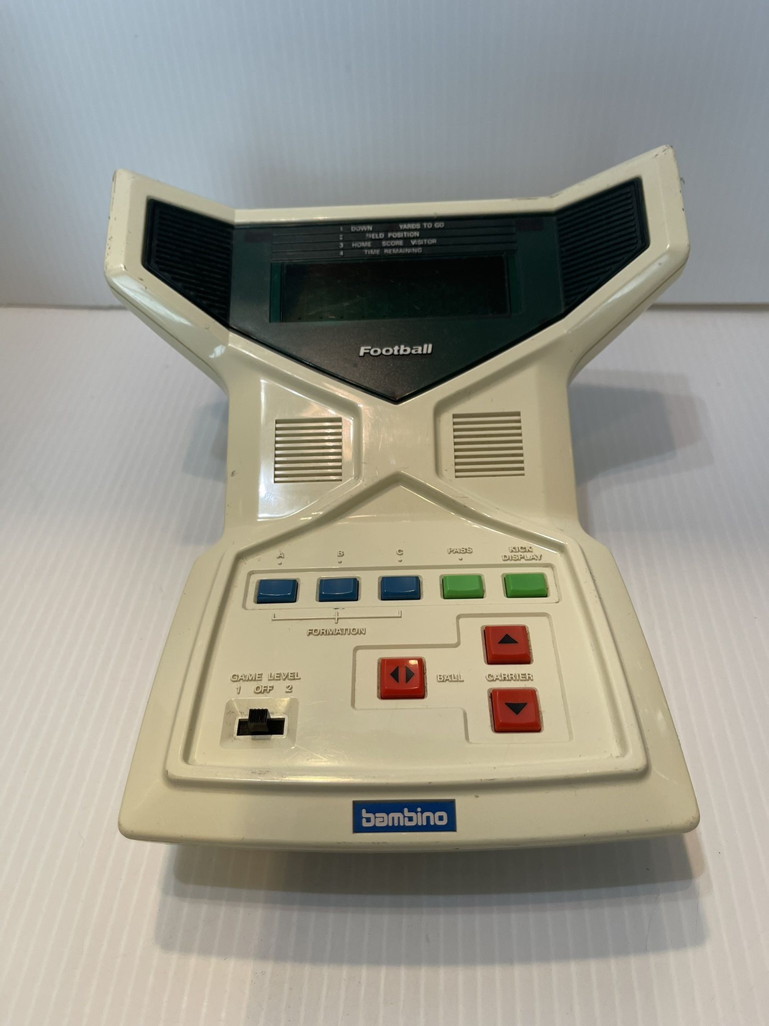 Vintage BAMBINO Football Electronic Handheld tabletop Video Game Works Great!