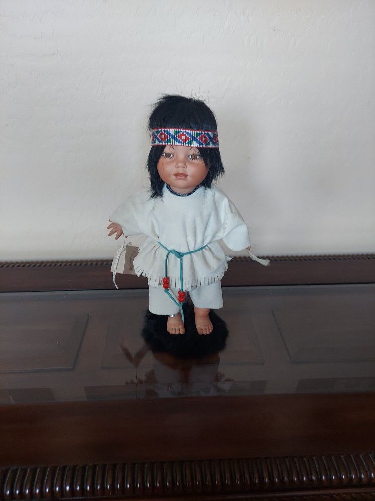 Beautiful Native American Porcelain Doll Decor