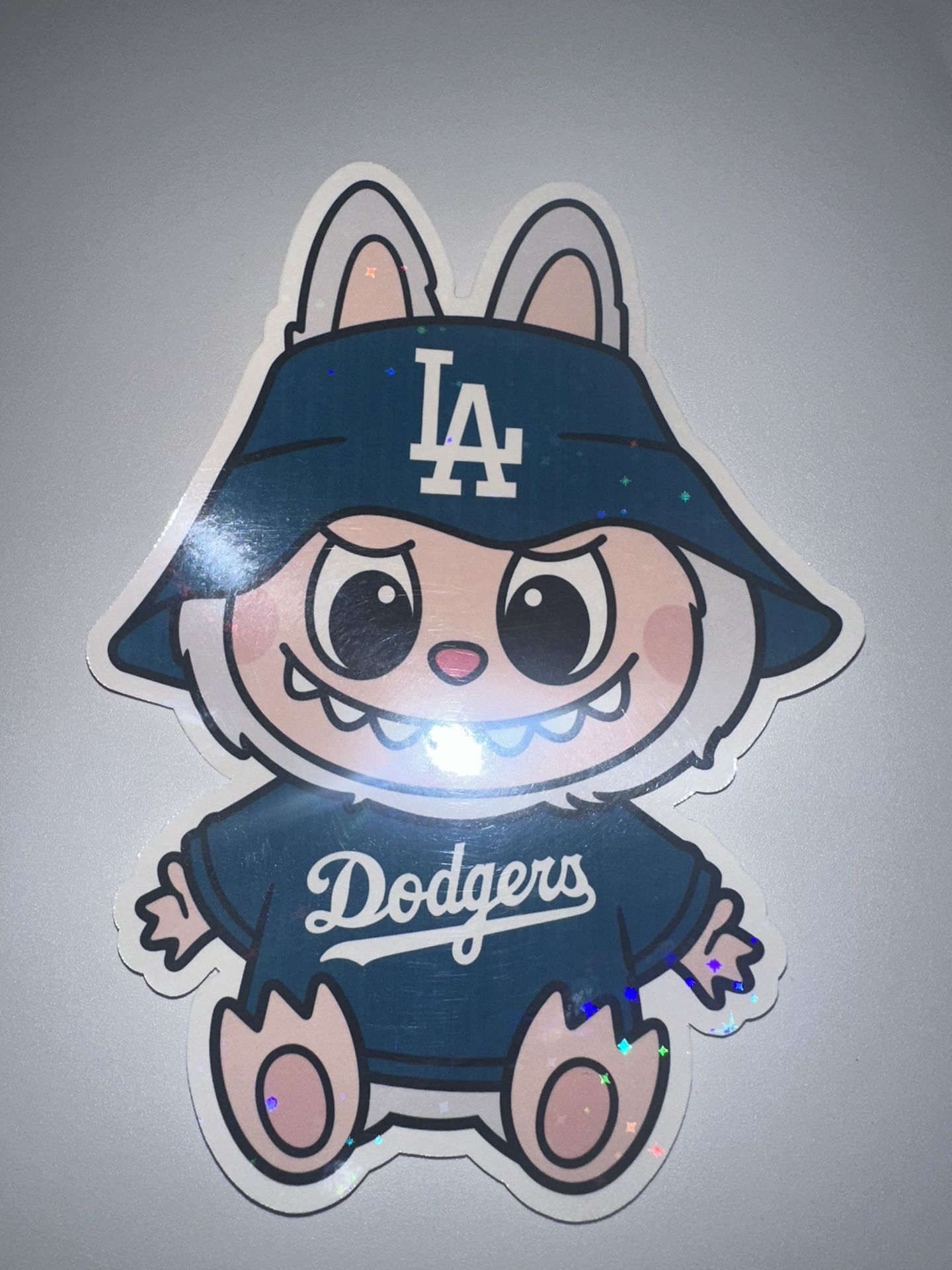 Dodgers LABUBU holographic Stickers Large 4x6
