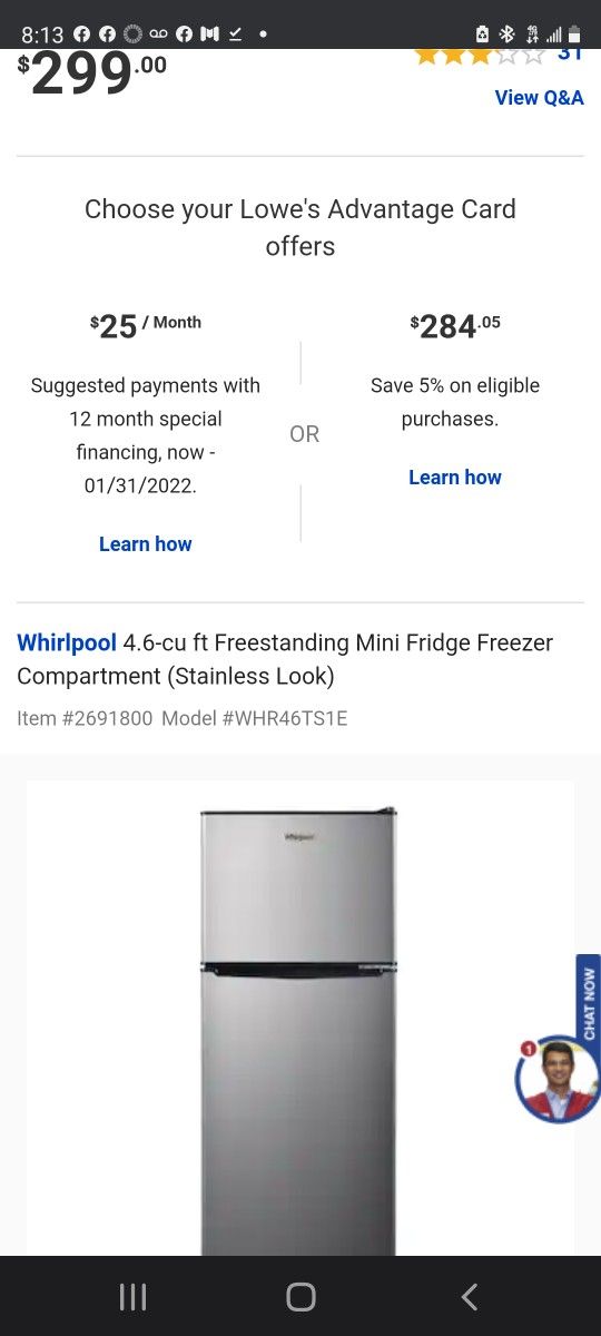 Magic Chef Stainless 4 1/2ft Mini Fridge And Freezer Like New