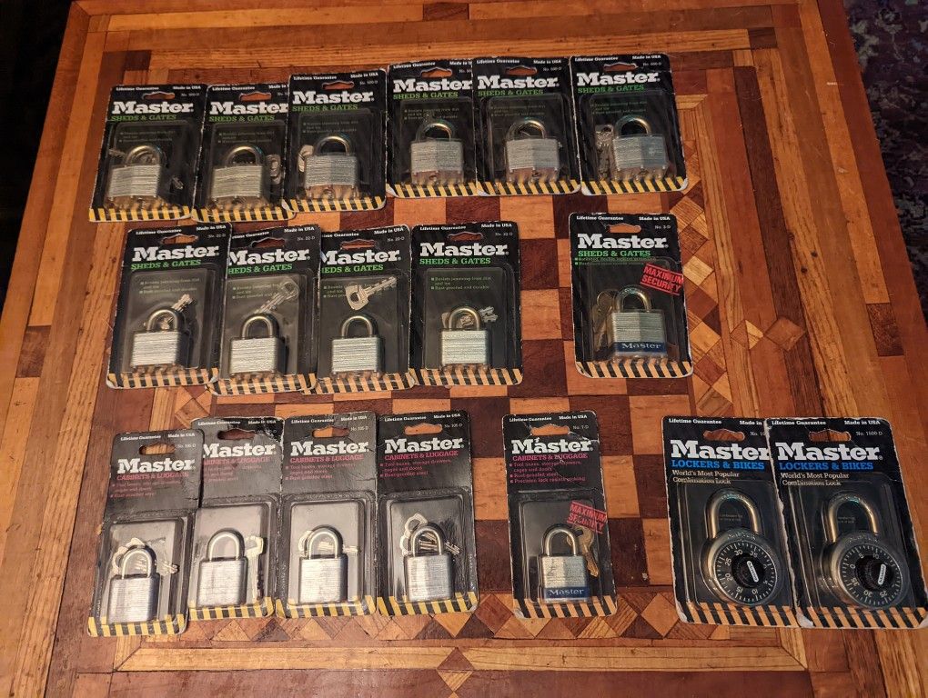 NOS Master Lock 18 Piece Lot