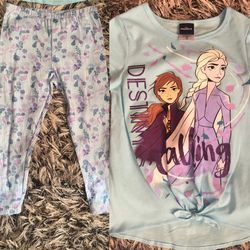 Girls Frozen 2-piece Set Sz 6X Destiny Calling Shirt