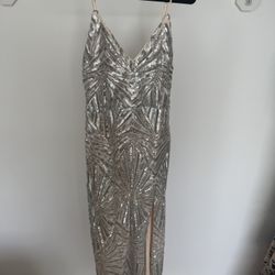 New Silver Sequin Dress from Cider – Size Large