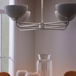 Brand New  Done Chandelier Ceiling Light Fixture white Metal - Threshold Designed Studio MC Gee