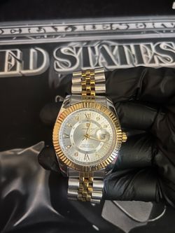 Two-Tone Dress Watch with Date Window