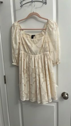 Extra Flair Floral Skater Dress (ivory )