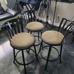 3 COUNTER HEIGHT BAR STOOLS