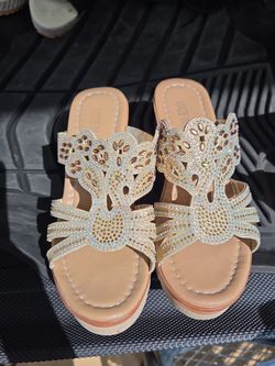 Women's Dressy Summer Wedge Sandal Bundle - 2 Pairs (Size 6.5)