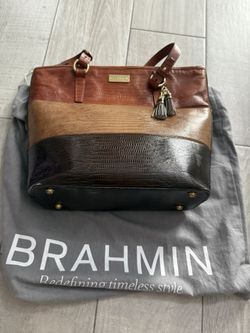 Brahmin Asher Cognac Vineyard Tri Color Tote, Shoulder Bag