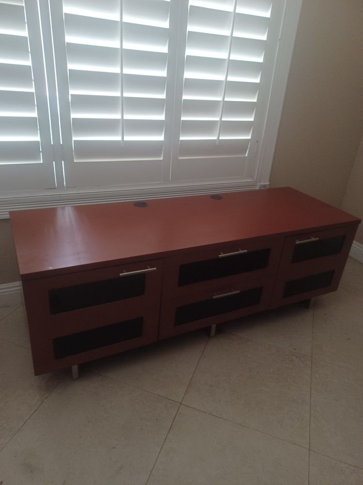 Solid Wood Sturdy Console Cabinet TV Stand Good Condition Like New 