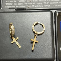14k Cross Earrings 