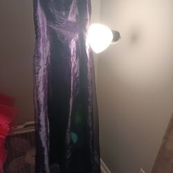 Purple Full Length Spaghetti Strap