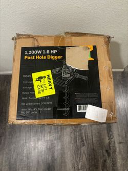 Hiltex 1200W Electric Post Hole Digger / Earth Auger (1.6 HP) - Like New