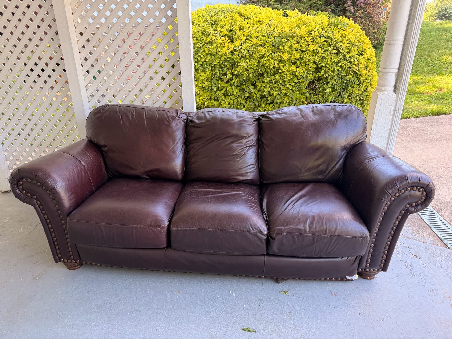 Brown leather couch free