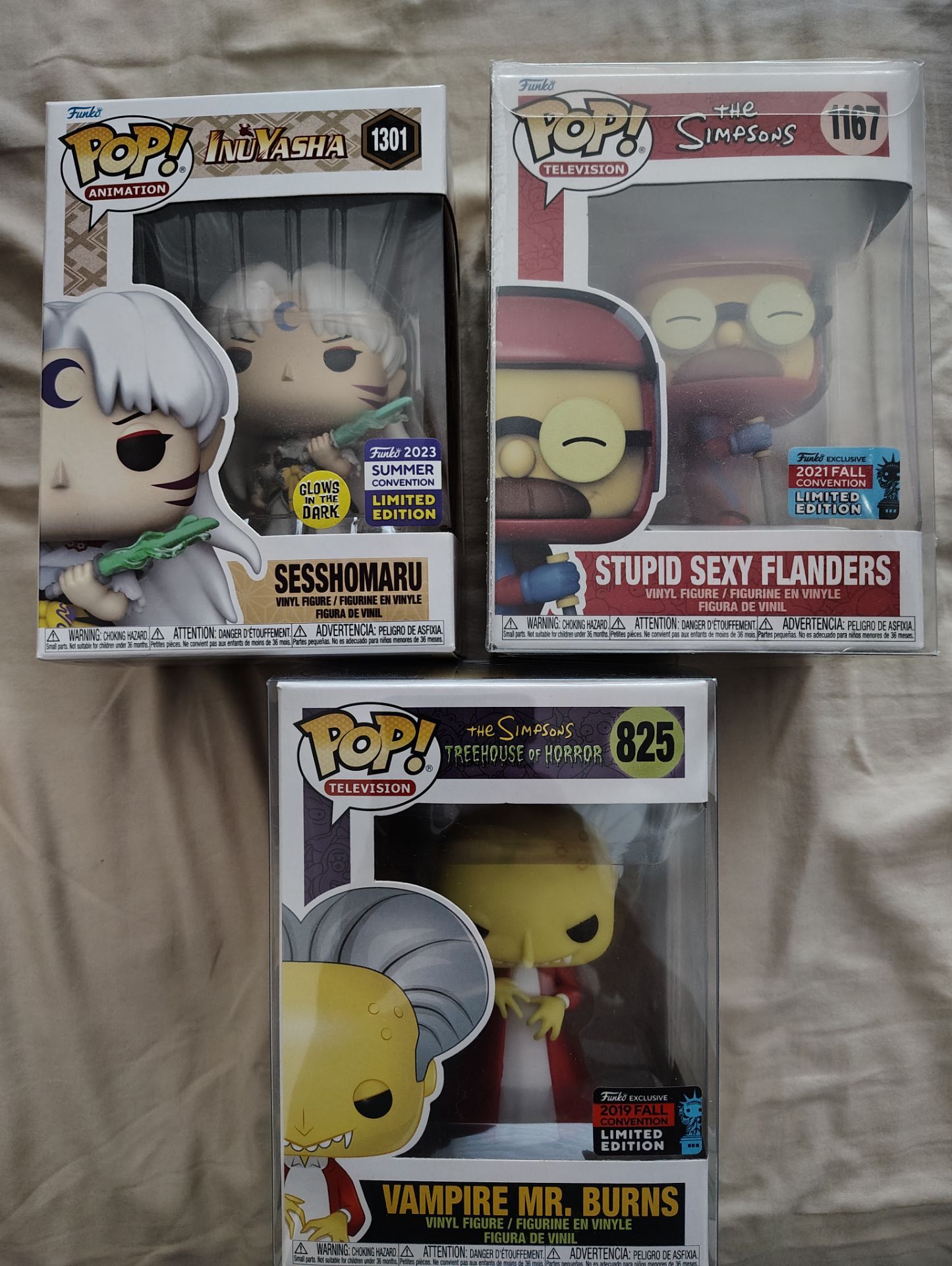 Funko Pop Sesshomaru Sexy Flanders Vampire Mr Burns Simpsons Inuyasha