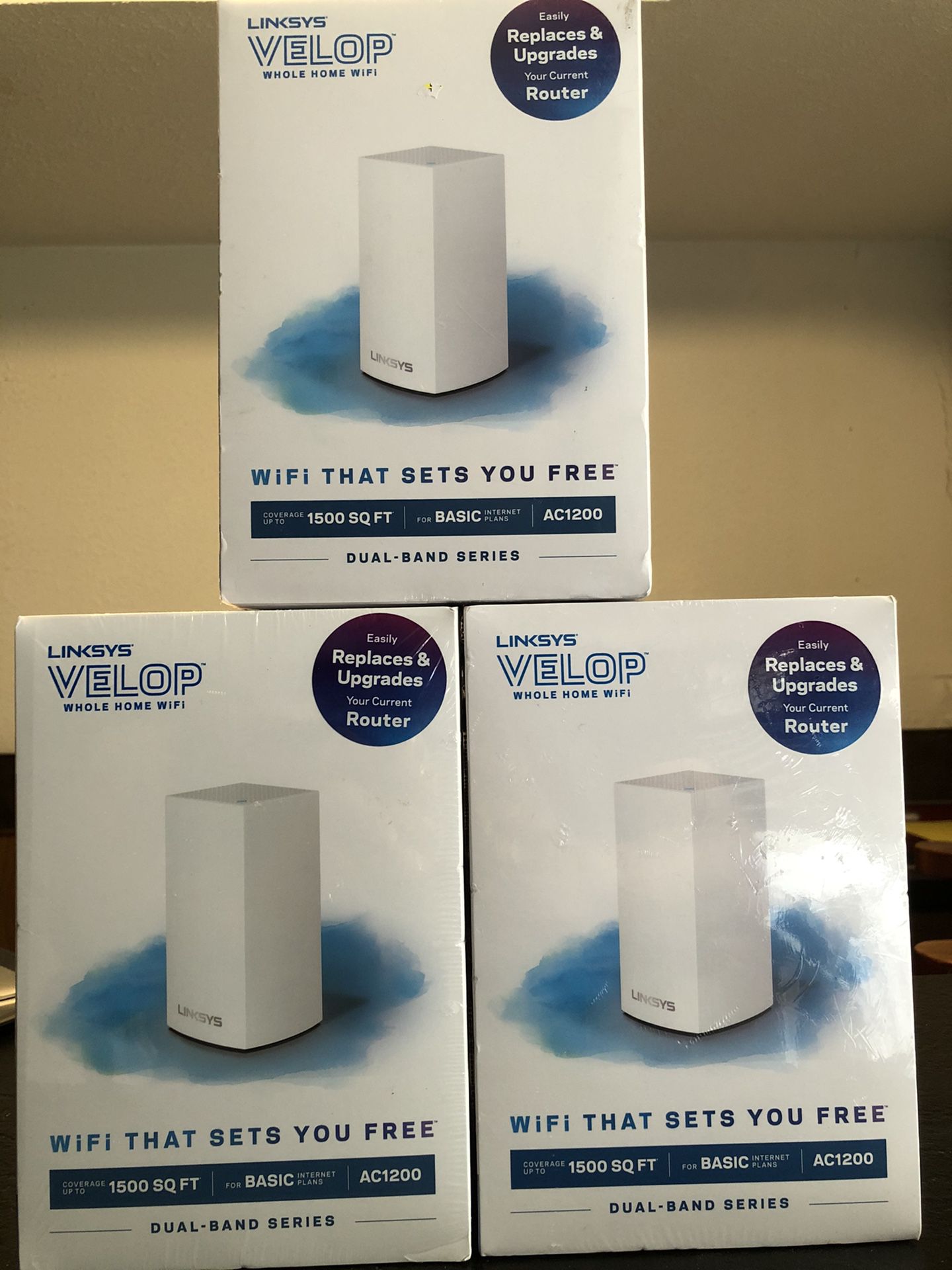 Linksys Velop Dual Band AC1200 Mesh WiFi System | 3 Pack | Expandable! | Coverage up to 1.500 Sq Ft