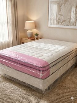 New queen mattress and box  spring 2 pc bed frame is not included
