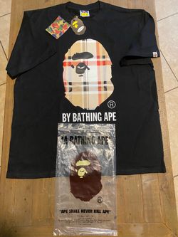 Burberry bape shirt size S,M,L,XL,2XL available new with tag  and bag