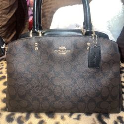 COACH 2WAY Signature Lily Carry All Shoulder Bag Handbag BRW