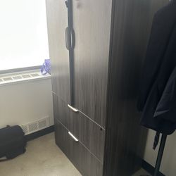 Brown Storage Cabinet with 2 Drw Lateral Filing Cabinet 