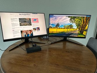 Complete Dual 24" Monitor Setup (144Hz) with Dell Docking Station & All Cables
