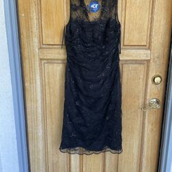 Ralph Lauren evening lace sequins mesh sleeveless bodycon dress