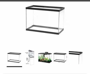 Aqueon Standard Glass Rectangle 20 Gal Clear Silicone Black Aquarium