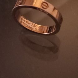 Cartier Love Ring Love Is Stamped On The Side Of The Ring 18 Karat Gold Serial Number Registered Paperwork And Box