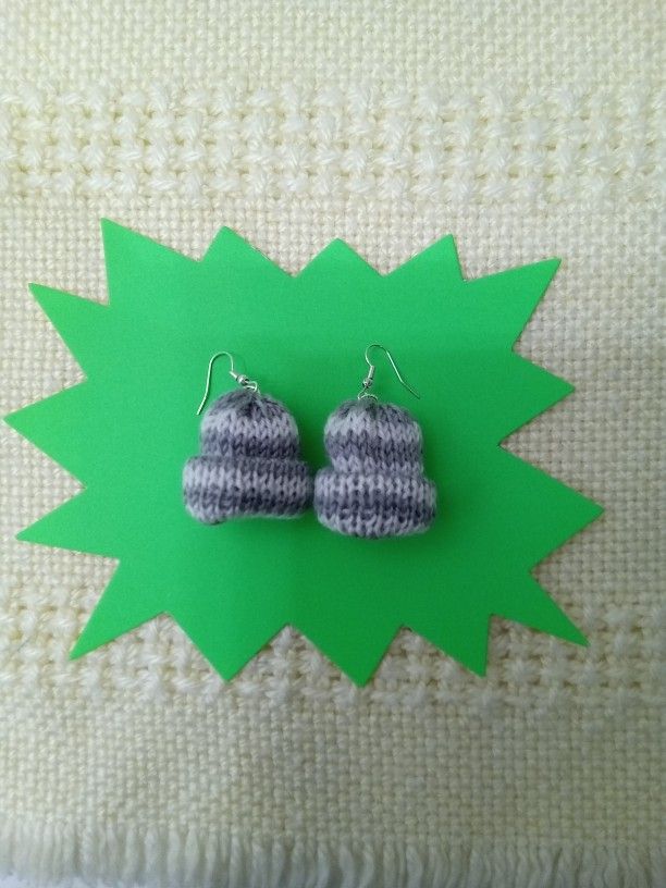 Crochet Grey Earrings A1