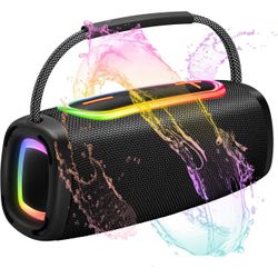 Portable Bluetooth Speaker, 2.66-inch Speaker Diameter, 24W Strong Bass and Clear Treble, BT5.3, IP6 Waterproof Wireless Pairing Speakers with RGB Rhy