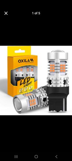 OXILAM 7440 LED Bulbs Amber Yellow 4000LM for Turn Signal Lights with Build-in Load Resistor