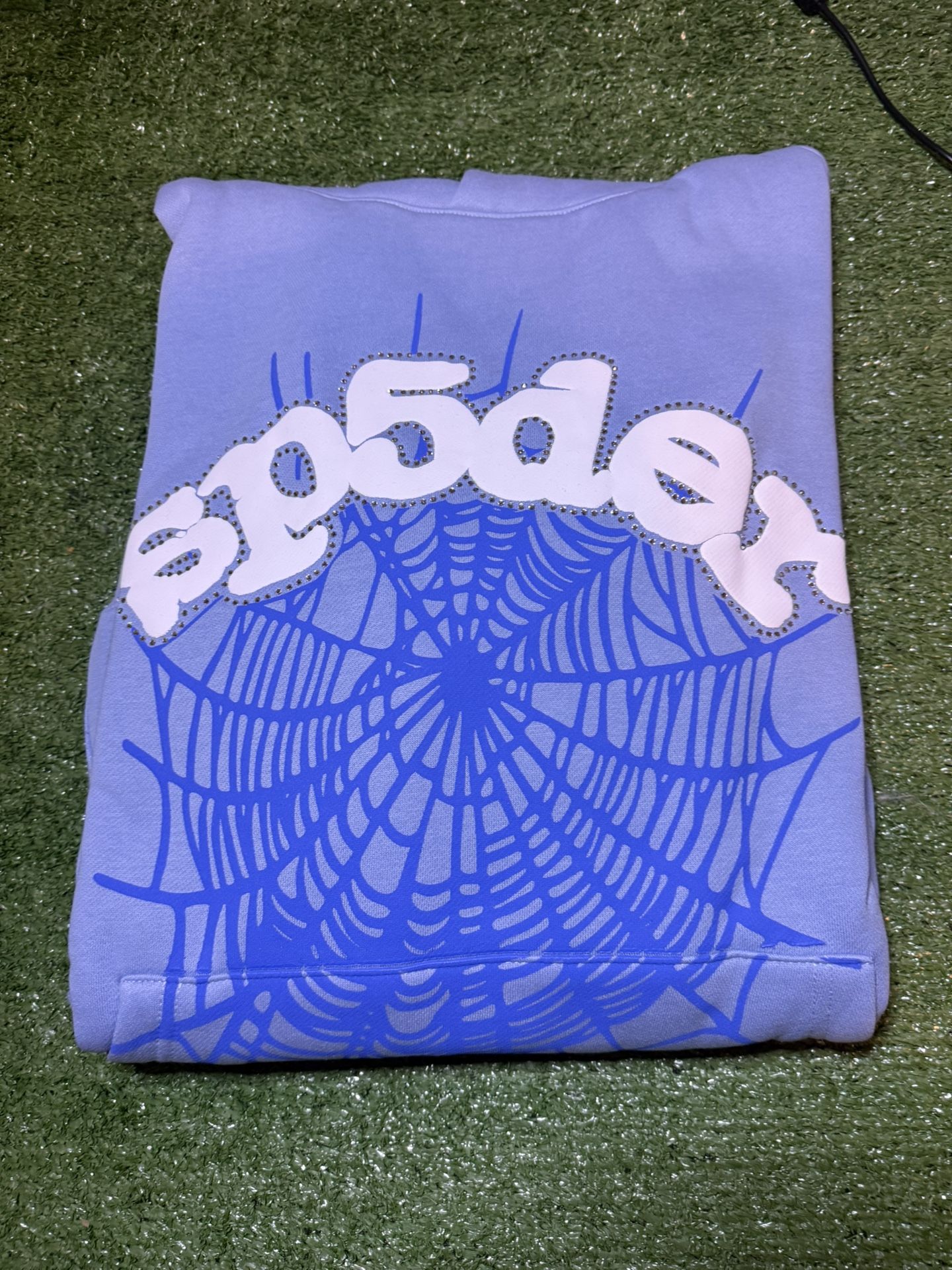 Sp5der Hoodie Sky Blue Size Medium