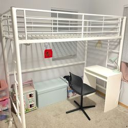 Walker Edison Furniture Company Sunrise Twin Metal Loft Bed (1 Count, Like New)