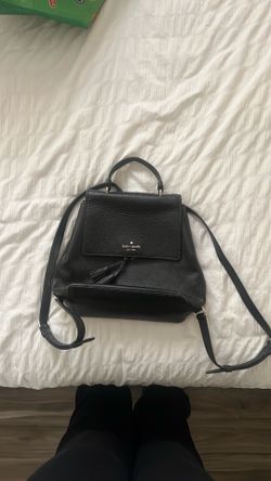 Kate spade black leather backpack