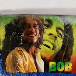 Blue Bob Marley Wallet Jamaica Reggae Trifold Mens Womens Unisex Card Cash
