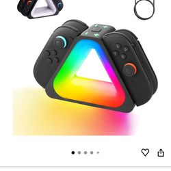 Charging Dock for Nintendos Switch 2 Charging Station, RGB Lighting Modes, Joy-Cons Controller Stand for 4 Controller, Fast Charging with LED Indicato