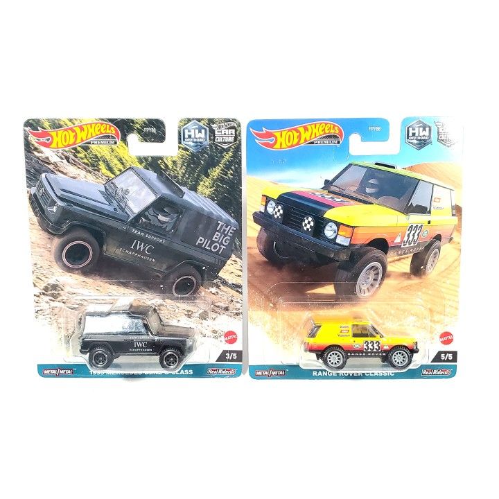 NEW Mattel Hot Wheels Premium 4x4 Range Rover classic Mercedes G-Wagon x2