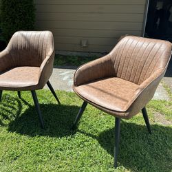 Pair Of Faux Leather Chair