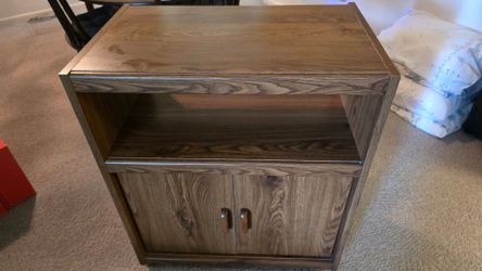 Wood Cabinet with Open Shelf and Double Doors