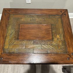 Rustic Slate/Wood End Tables