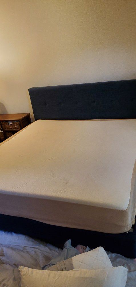 King Platform Bed With Tempurpedic Mattress 