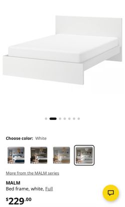 White IKEA MALM Full Size Bed Frame