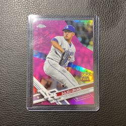2017 Julio Urias Topps Chrome - Pink Refractor Topps Rookie Cup
