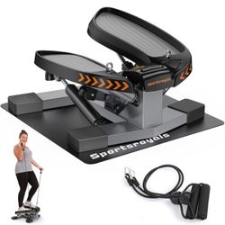 Sportsroyals Stair Stepper for Exercises-Twist Stepper/Mini Stepper with Resistance Bands