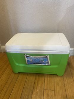 Igloo 48 Quart Hard Sided Ice Chest Cooler, Lime Green and White